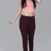 Mahroon High-Waist Sport Jogging Pants with Front & Back Pockets